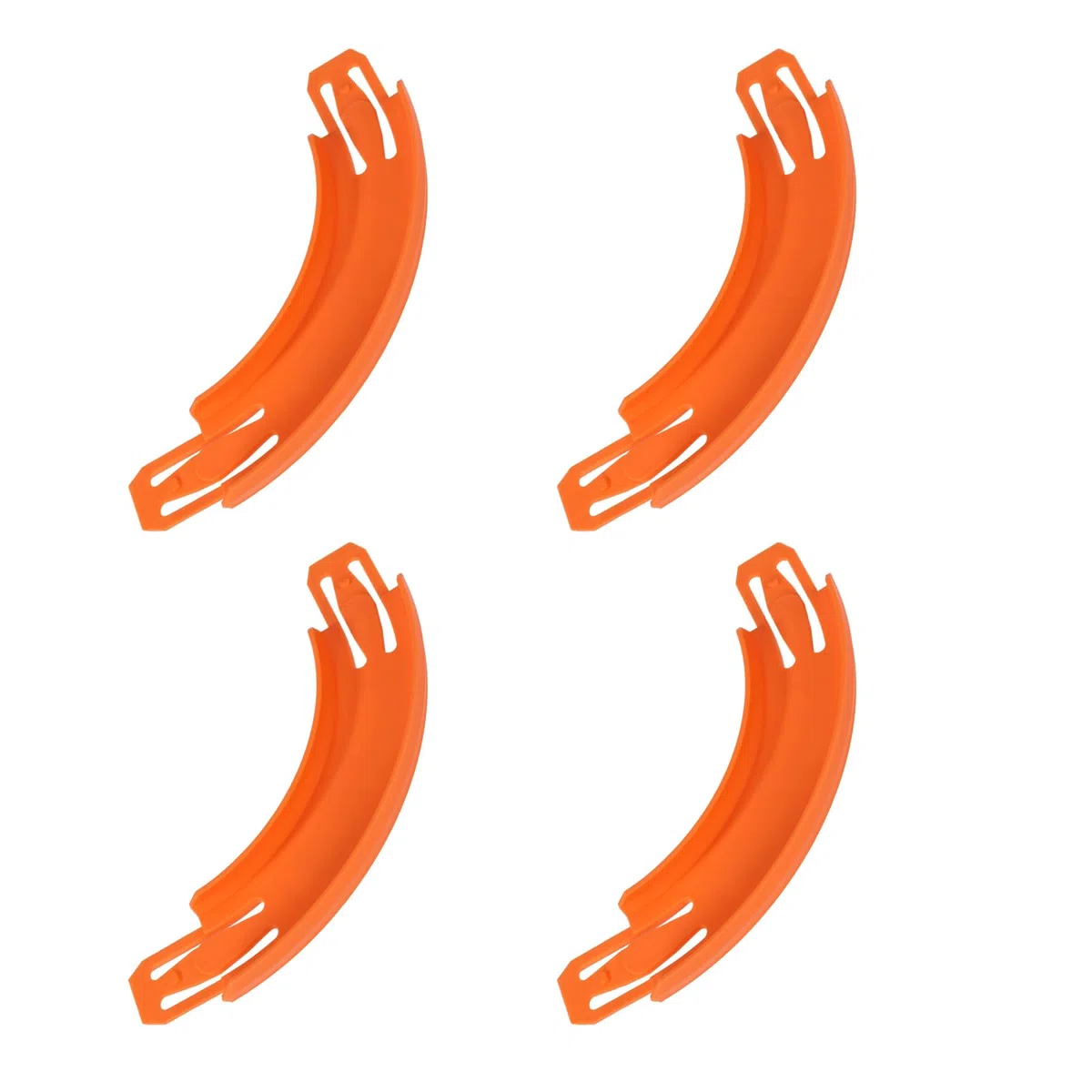 4pz Connettori Pista per Hot Wheels, Premium ABS 90 Gradi Connettori per Pista Curva Componenti Traccia Macchinine Giocattolo Compatibili con Hot Wheels (Arancione)