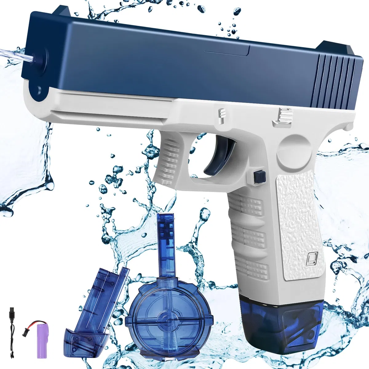 OSDUE Pistola ad Acqua Elettrica, Fino a 32 FT Pistole ad Acqua Potenti a Lunga Distanza, Pistola ad Acqua Elettrica per Adulti e Bambini, Spiaggia Estiva Festa giocattolo Blaster Ad Acqua