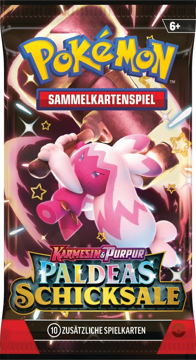 Pokémon - Gioco di carte collezionabili: collezione Tech-Sticker Karmesin & Viola – Paldeas Destini – Hefel (1 carta promozionale olografica e 3 boosterpack)