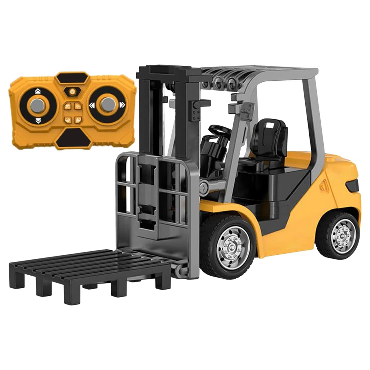 Carrello Elevatore Telecomandato - Giocattolo Muletto RC - Veicolo da Cantiere con Pallet | Simulazione di Sollevamento Realistica | Veicolo Telecomandato con Suoni, Gioco Educativo Motricità