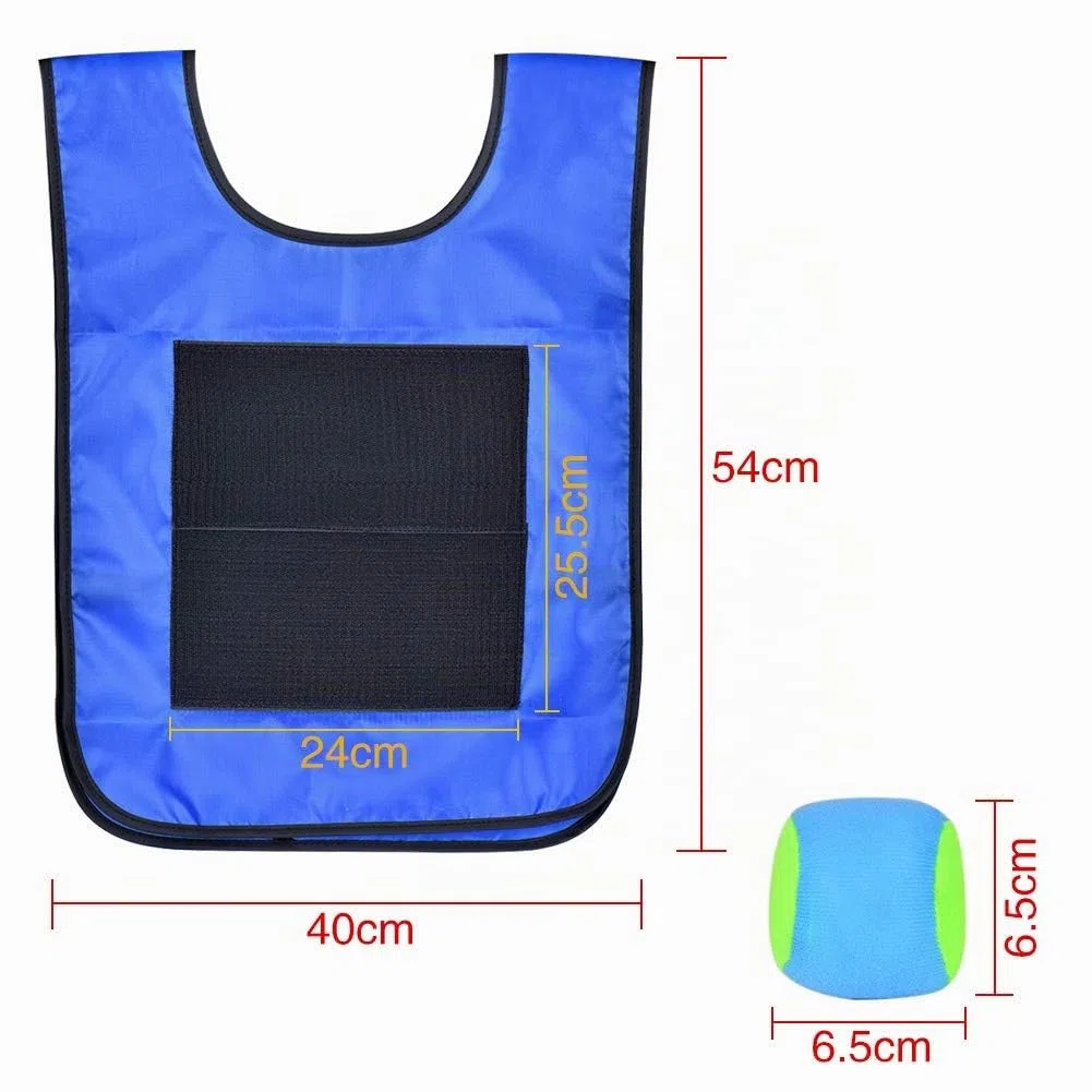 Queta Dodgeball Tag Gilets, 2 Gilet di Bersaglio Adesivi con 10 Palle di Cotone Che lanciano Il Gioco di Bersaglio