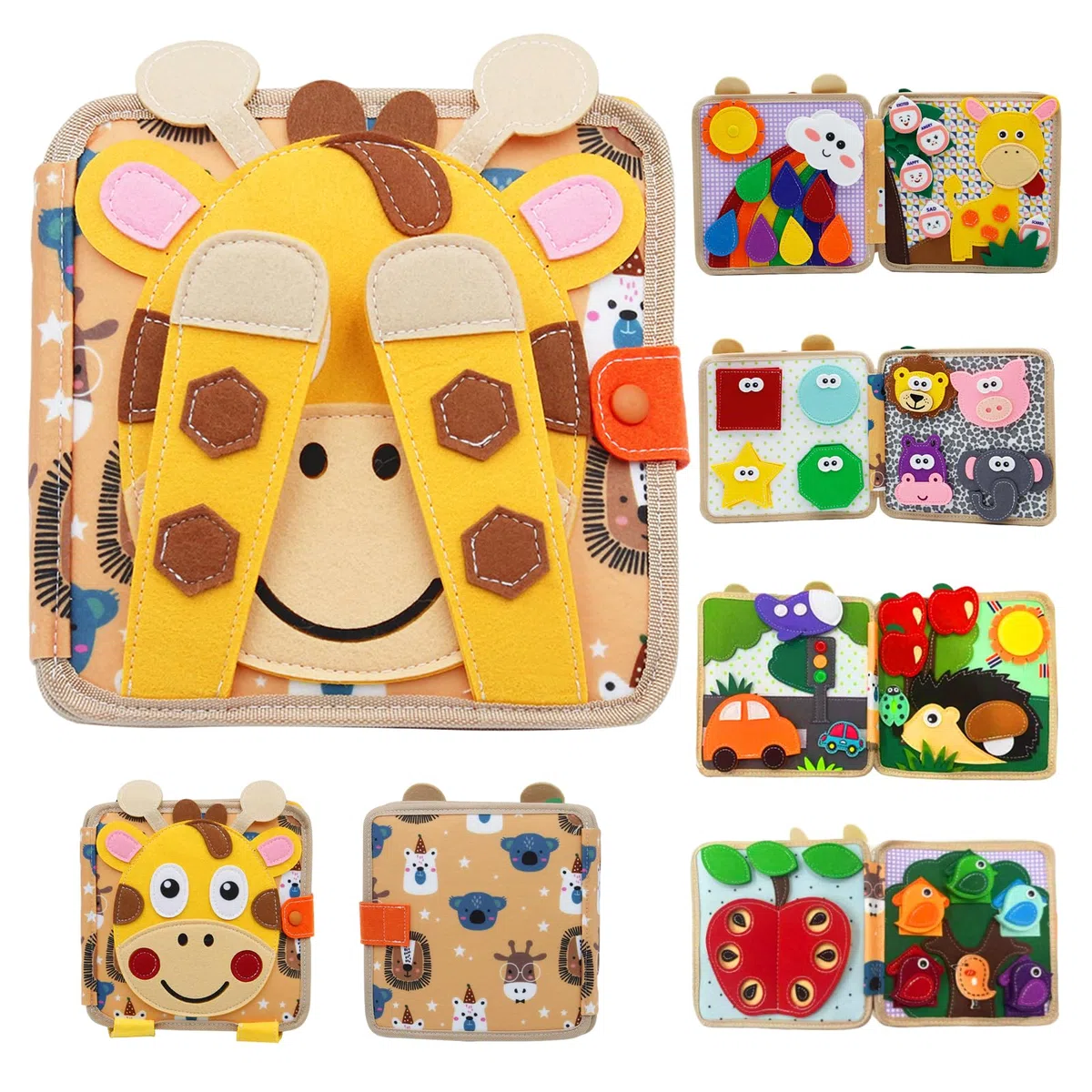 Busy Board Montessori Libro Interattivo 1 Anno, Libro in Tessuto per Bambini, Montessori Silenzioso Libros con, Giocattolo a Partire da 2 3 4 5 6 Anni, Regalo per Ragazzi e Ragazze