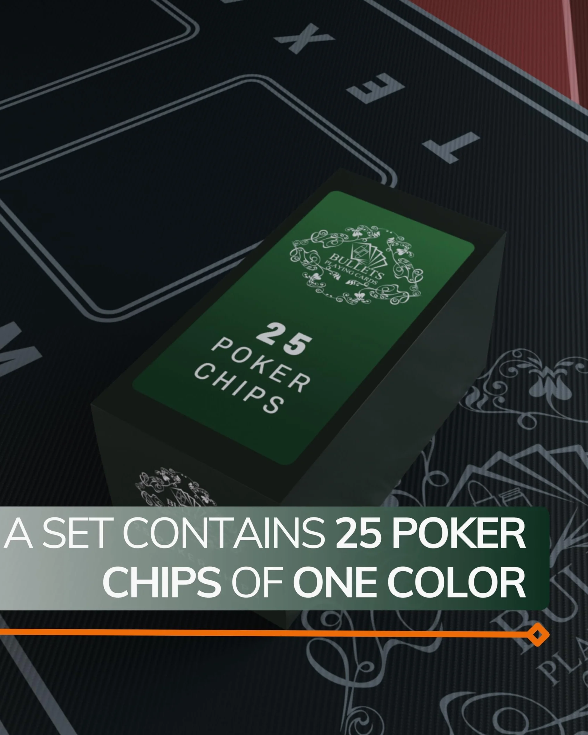 Bullets Playing Cards, 25 chip da poker in ceramica Silvio per set da poker, con valori, 10 g, 4 cm di diametro (rosso: 5)