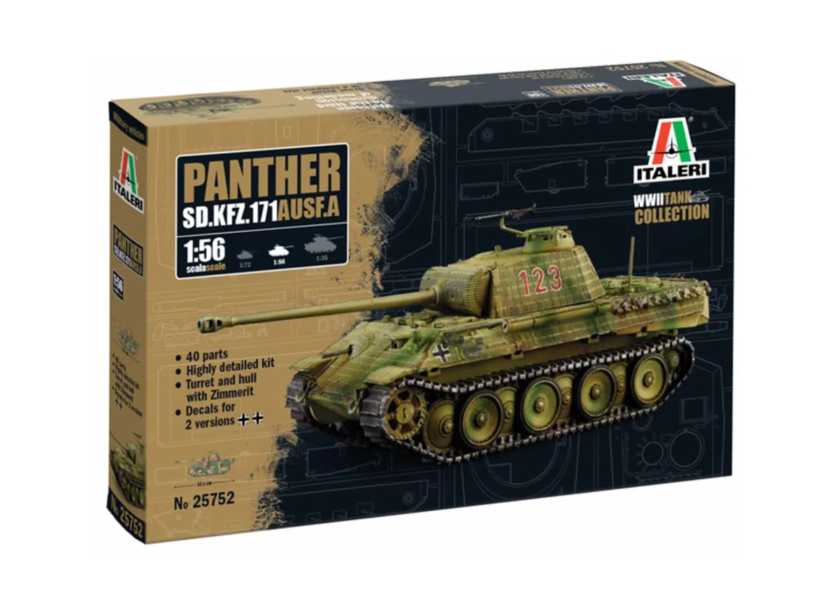 Italeri Kit Modellino Panther Sd.Kfz.171 Ausf. A. Scala 1 : 56 Skill 1