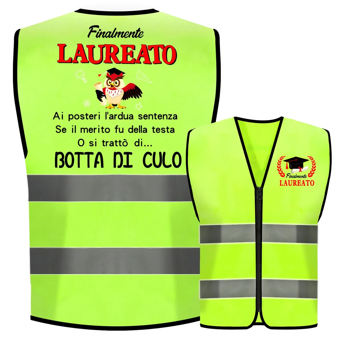 HOWAF Regalo Laurea Uomo, Gilet Laureato per Travestimento Costumi Scherzi Laurea Gadget Divertenti