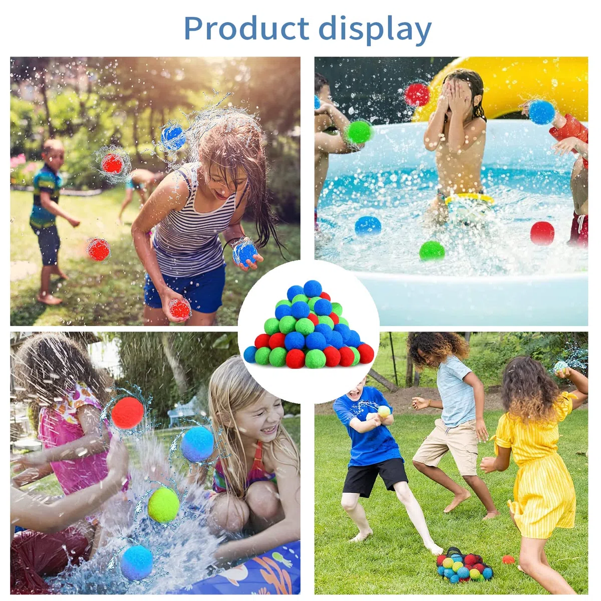 50 Pezzi Bombe d'acqua riutilizzabili, 30/40/50 Pezzi Bombe da Acqua Palloncini Facile da Riempire, Diametro 5 cm,Bombe d Acqua per Bambini,Adatti per Estivi Piscina Spiaggia Giardino Palloncini Gioco