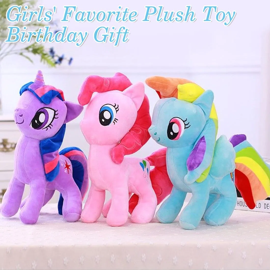 Peluche Unicorno Bambola Blu, 20cm Unicorno Peluche Cavallo Giocattolo, Unicorno Pupazzo Decorazioni Regalo per Bambini Adulti e Fans