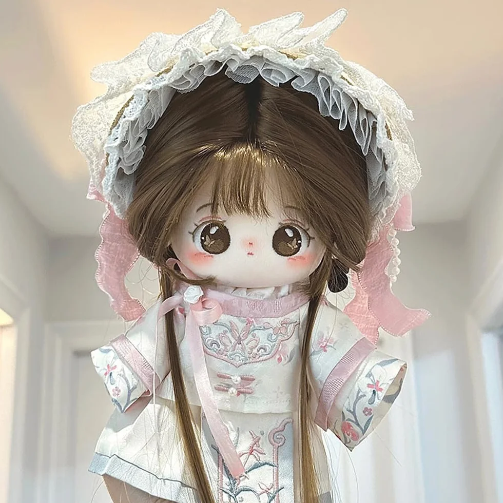 niannyyhouse Bambola di peluche da 20 cm, vestito, cappotto, gonna, stile antico Hanfu, 20,3 cm, bambola di peluche Dressup (A1)