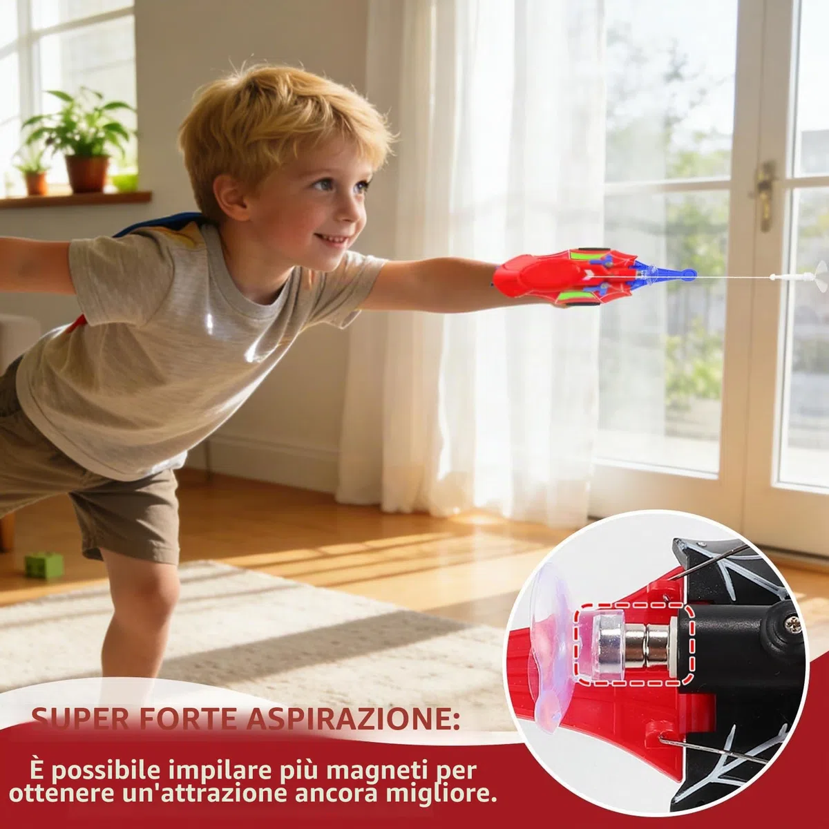 Spider Web Shooter,Web Launcher con Filo e Recupero Automatico Della Corda,Spara Ragnatele Spiderm,Lancia Ragnatele spiderm,Giocattolo da Polso per cosplay Feste e Compleanni, Giochi Bambino 5-10 Anni