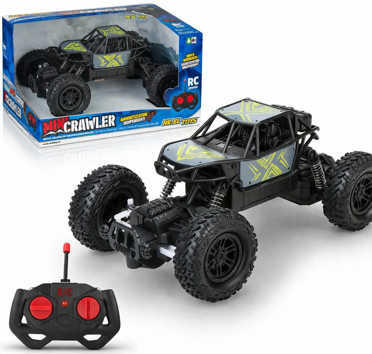 Macchina Telecomandata Offroad Monster Green, Macchinina Radiocomandata Auto RC Car Veloce 10KM/H 2.4GHz Giochi Bambini 6 7 8 9 10 11 12 Anni Gioco Bimbi Regalo Compleanno Giocattolo Veicolo