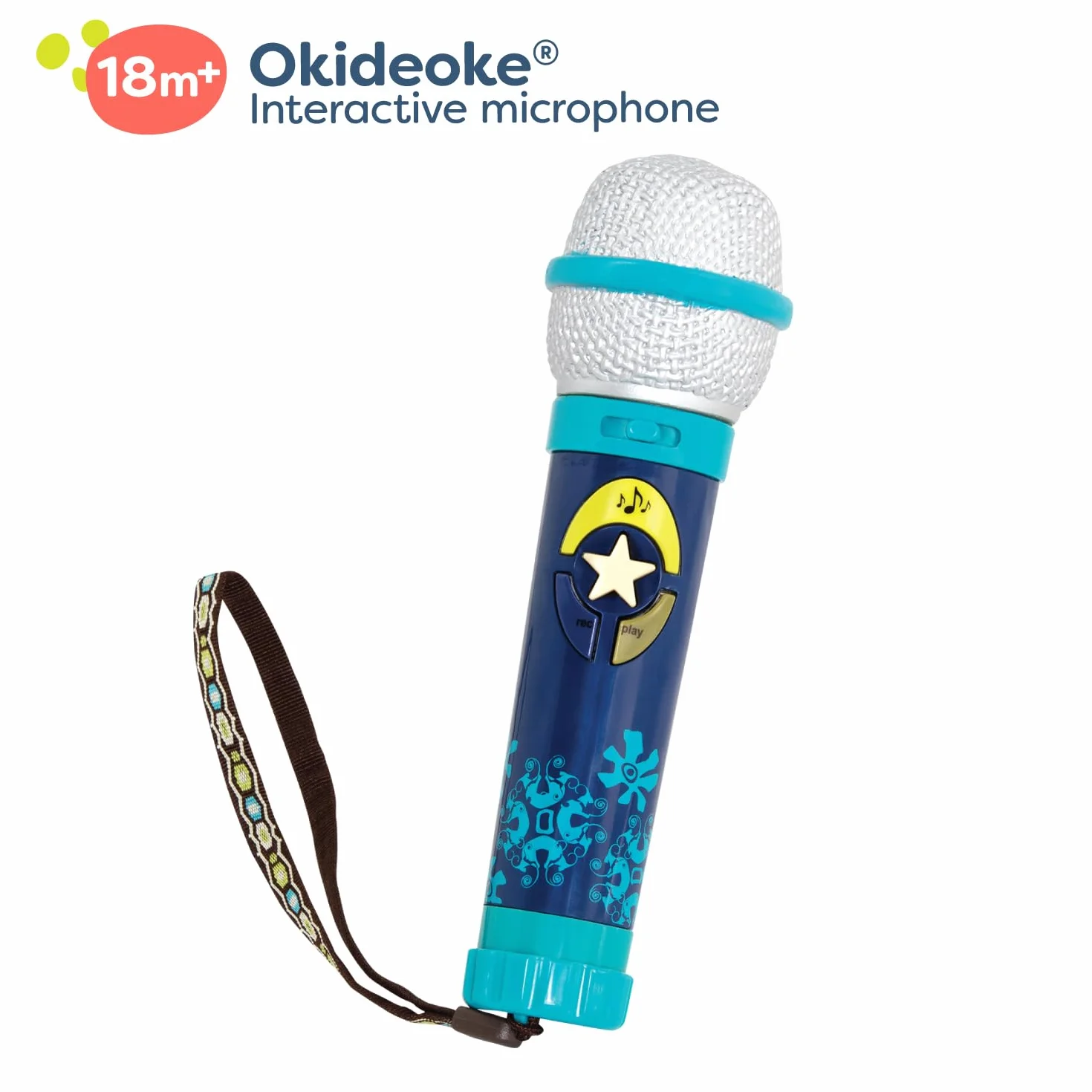 B. toys - Okideoke - Microfono per Bambini - Microfono Karaoke Giocattolo - 8 brani preregistrati - Controllo del Volume e del Tempo - 18 Mesi +