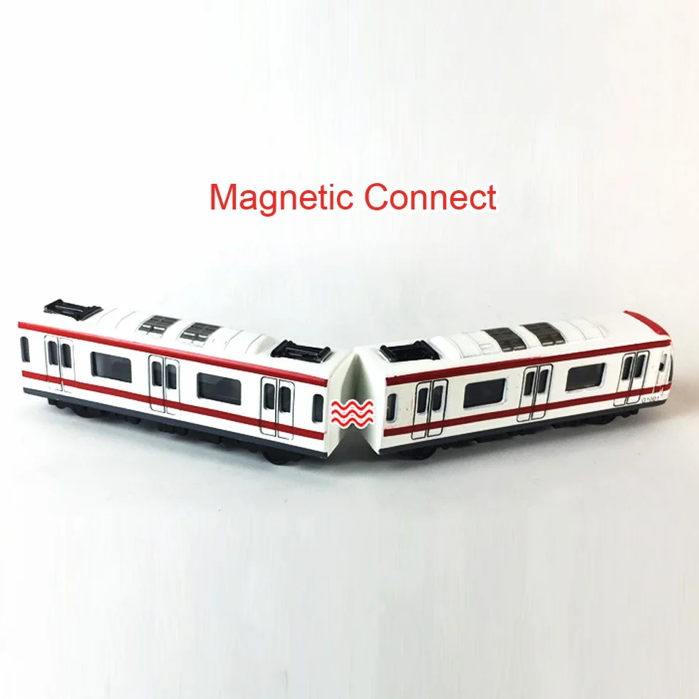 Train Modello, 4pcs giocattolo Car Set lega Ferroviario Treno della metropolitana Modello, 1/64 Scala lega Metropolitana / Model Car ToysPlay, Rosso Bianco