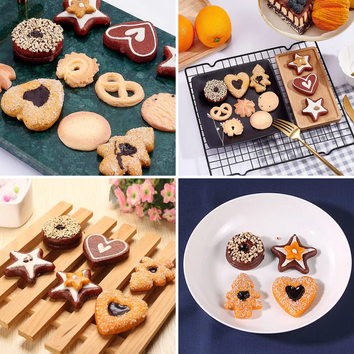 6pcs Biscotti Finti Torta Di Pane Simulata Biscotti Artificiali Simulazione Artificiale Dei Biscotti Simulazione Del Biscotto Realistico Cibo Dessert Per Decorazione, Modello Di Cibo, Fotografia