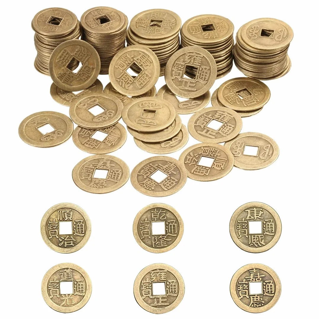 50 Pezzi Monete Feng Shui Cinesi Moneta della Fortuna di Buona Fortuna Monete I-Ching per la Salute e la Ricchezza, 2 cm