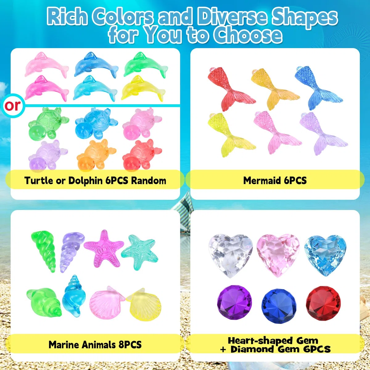 SelfTek Gemme per Immersione Subacquea, 26 Pezzi Piscina Diving Gems, Pietre Preziose, Ideale per Feste Estive, Feste in Piscina