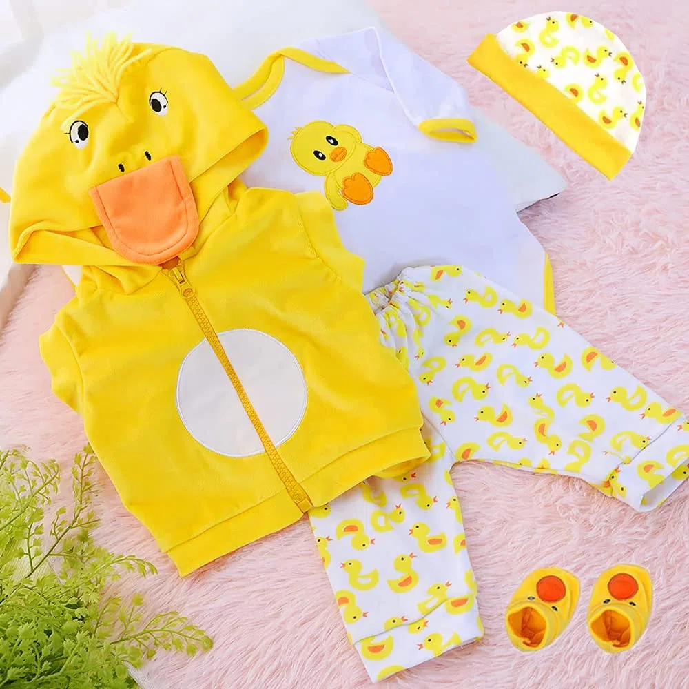 MAIHAO Reborn Baby Bambola Vestiti 17-22 Pollice Giallo Anatra 5pcs Set Vestiti Bambole Vestiti Del Bambola Accessori Vestiti Vestiti Vestiti Per Bambole Bambole Ragazzo
