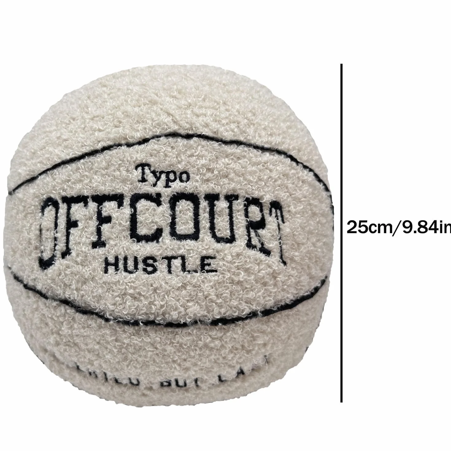 Offcourt Basketball Pillow, 25cm/9.5in Cuscino Basket Offcourt, Fluffy Soccerball Basketball Football Shaped Cuscino di Peluche, Sport Cuscini di Lancio, per Decorazione Camera