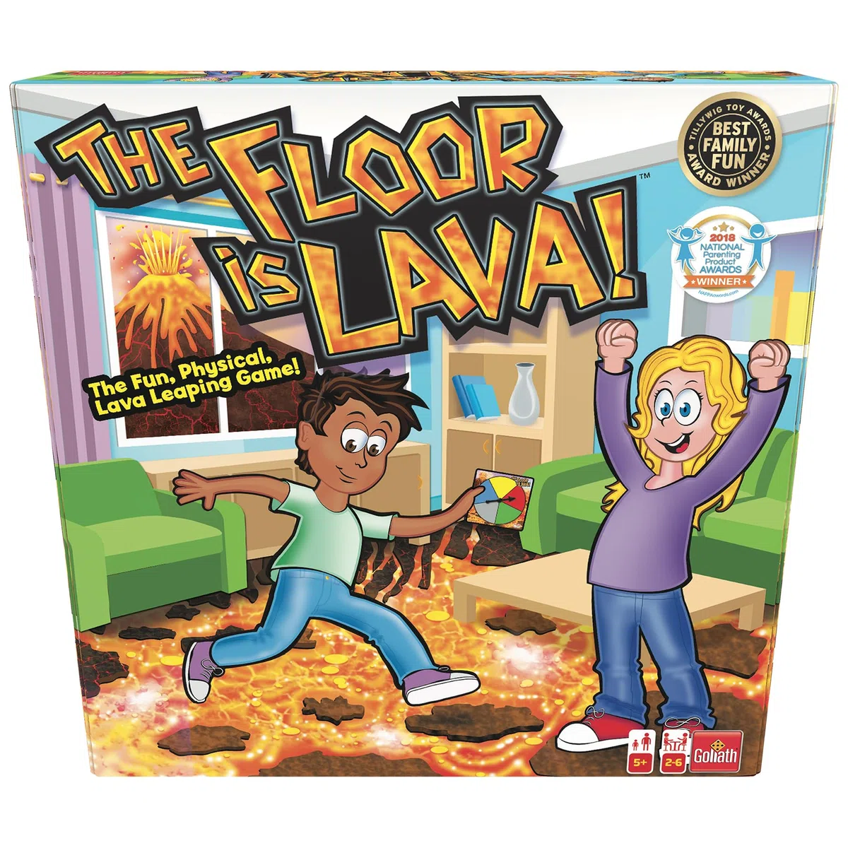 Endless Games Il pavimento è lava! Gioco da tavolo interattivo per bambini e adulti (5 anni in più) Feste divertenti, compleanni e giochi in famiglia | Promuove l'attività fisica | Sicuro dentro e