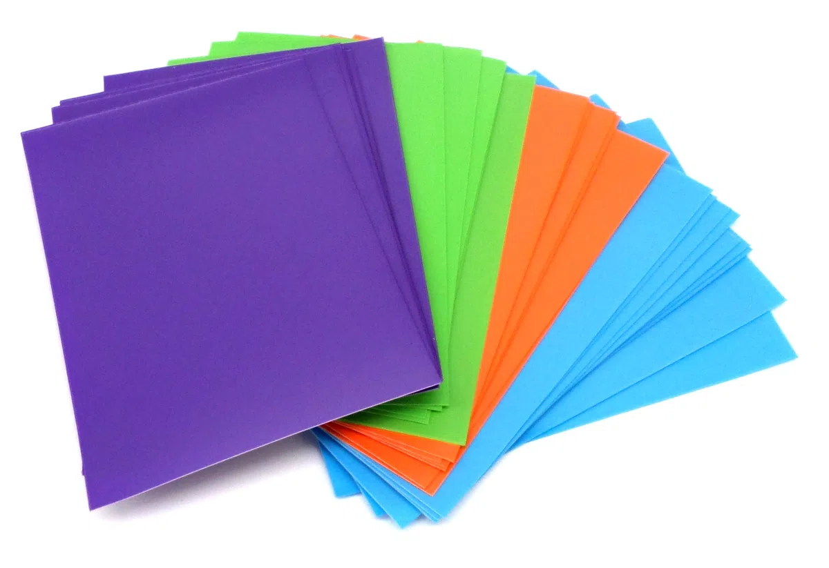 docsmagic.de 4 x 60 Double Mat Card Sleeves Small Size 62 x 89 - Light Blue Light Green Purple Orange - YGO - Mini Bustine