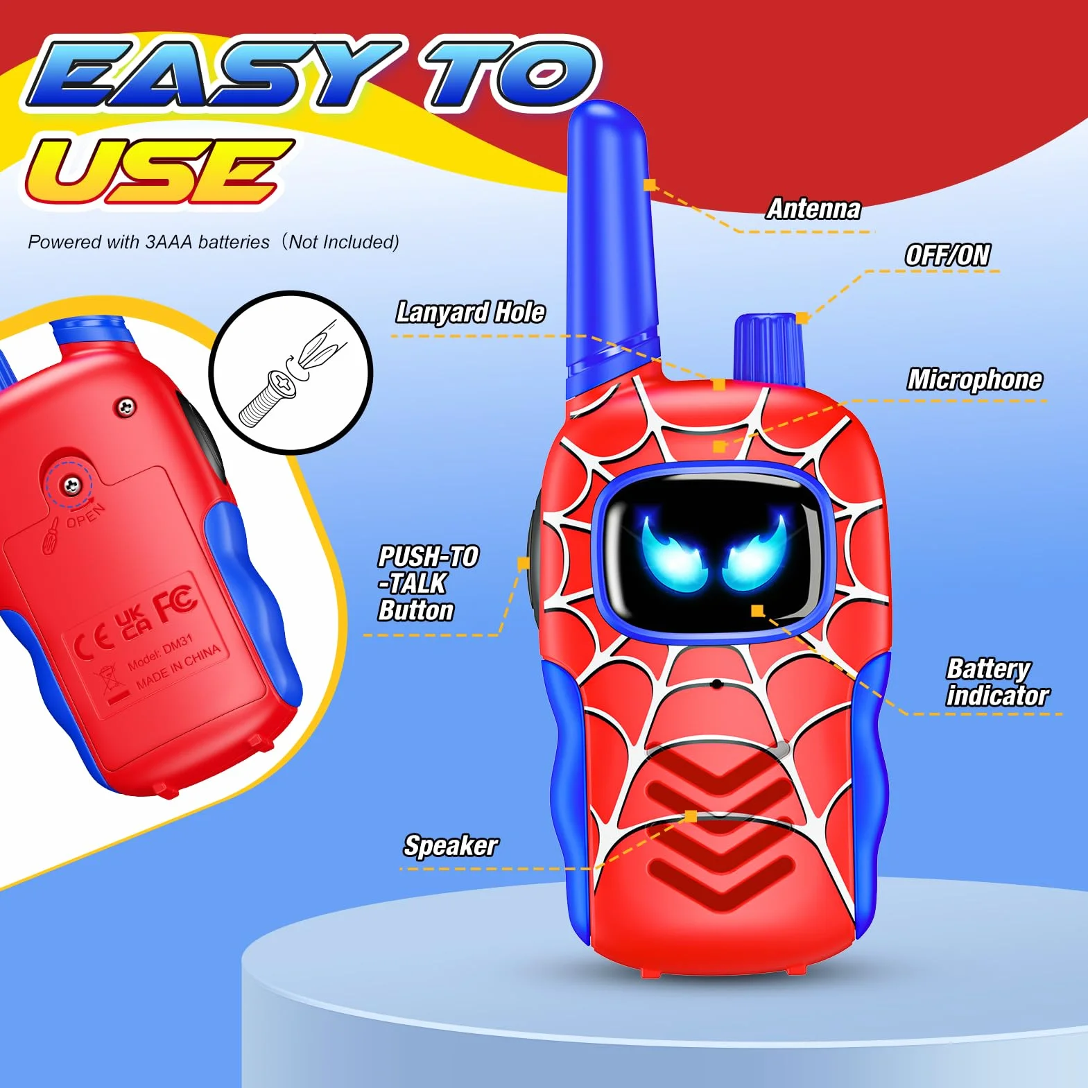 Walkie Talkie Bambini Gioco 3-12 Anni Giochi da Esterno Regali Pasqua