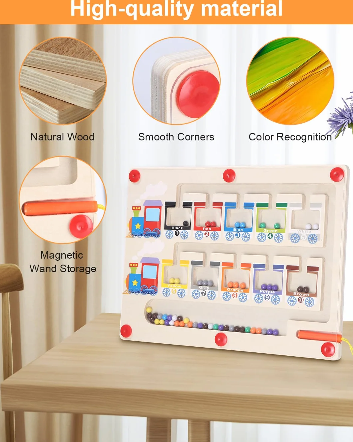 Gioco Magnetico Labirinto Giocattolo,Giochi Montessori,Labirinto Magnetico Colori e Numeri Giocattoli Gioco,3 4 5 6 7 Anni Giocattolo Magnetico Bambini Come Regalo per Ragazze e Ragazzi
