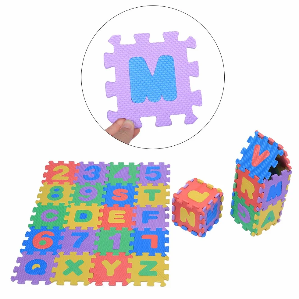 Tappeto Puzzle Per Bambini,Tappetino Da Gioco Per Bambini Puzzle In Schiuma, 36 Pezzi Tappeto Da Gioco In Schiuma Eva Morbida Piastrelle Per Pavimenti Multicolore Per Bambini Numeri E Lettere Neonati