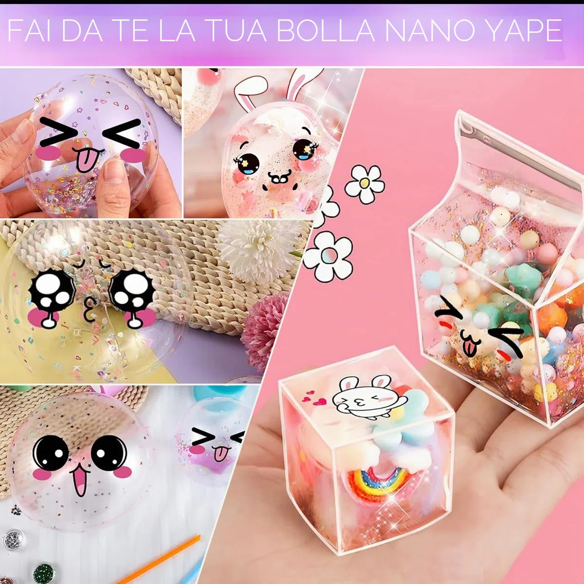Nano Tape Bubble Kit per bambini – 67 pezzi fai da te, Squishy Giocattoli super elastici per alleviare lo stress e divertimento, Fidget Toys e Party Favors