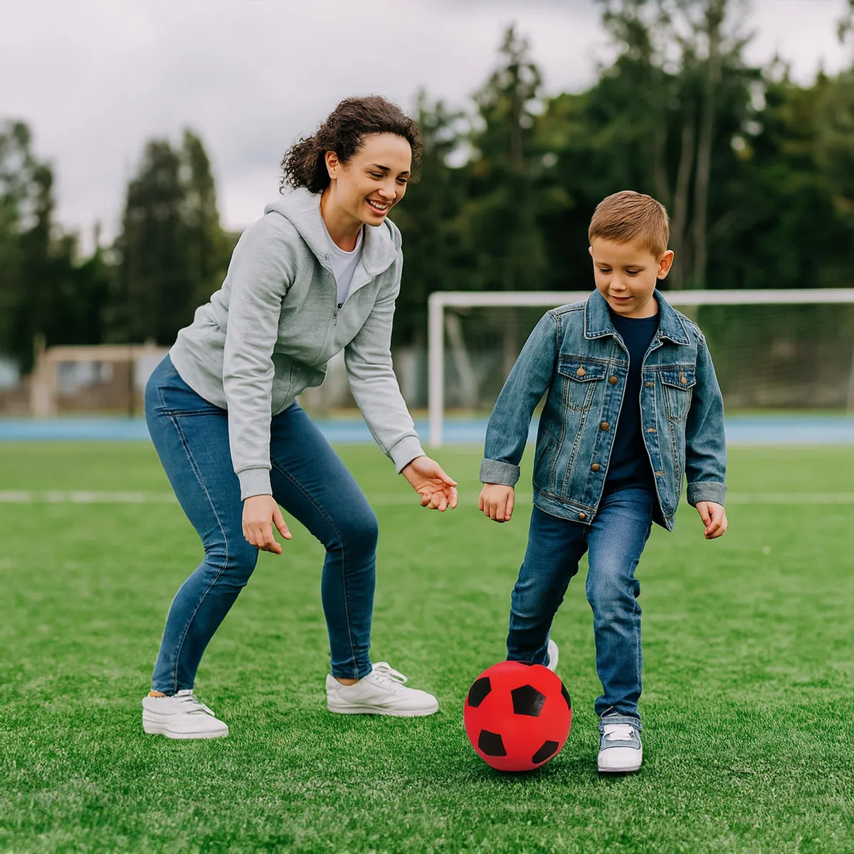 HTI Fun Sport Softball - Palla da calcio, misura 5, 20 cm, per interni ed esterni, in gommapiuma, per ore di divertimento, per adulti, ragazzi e ragazze di tutte le età