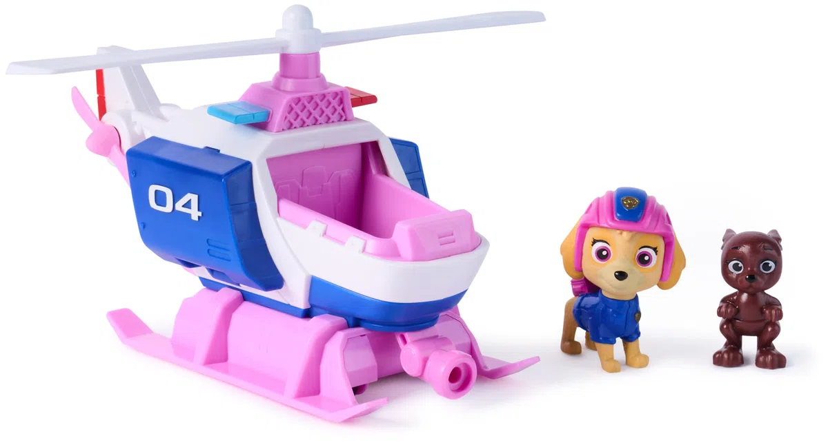 Paw Patrol: Search & Rescue, Elicottero di Salvataggio di Skye con 2 Personaggi, Elicottero Giocattolo a Retrocarica, Giocattoli per Bambini e Bambine, 3+ Anni
