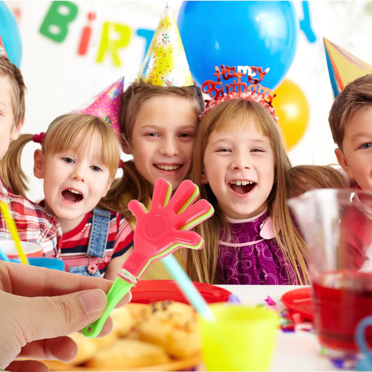 Mikinona 50 Pezzi Piccoli Batacchi da Mano in Plastica per Festa Funzione Rumorosa e Tifo, Leggeri e Divertenti per Celebrazioni e Festival