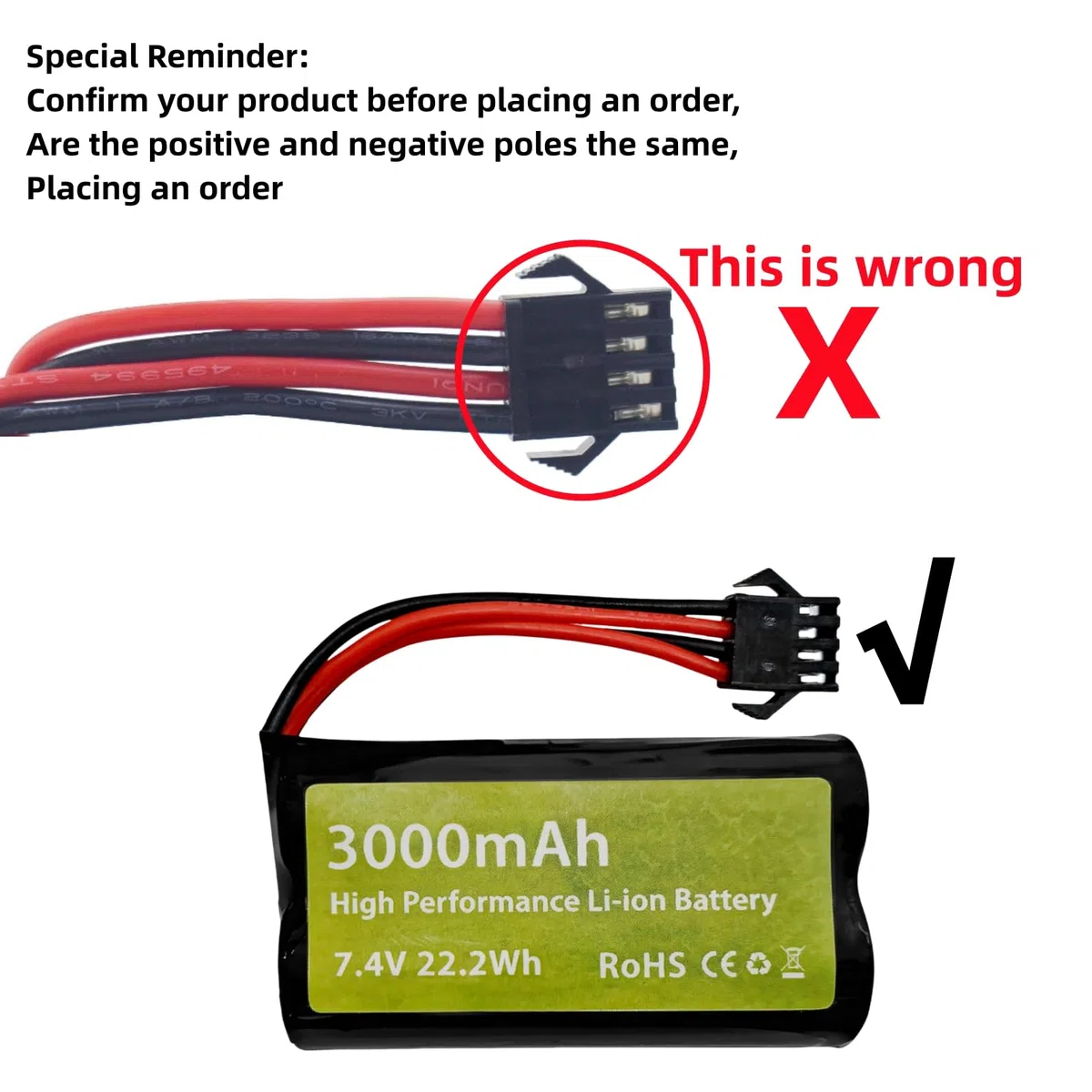 7.4V 3000mah 15C 2S batteria agli ioni di litio con spina SM-4P con cavo di ricarica USB Adatto per EC08 DE85 RC auto camion RC barca RC Drone ingegneria batteria del veicolo