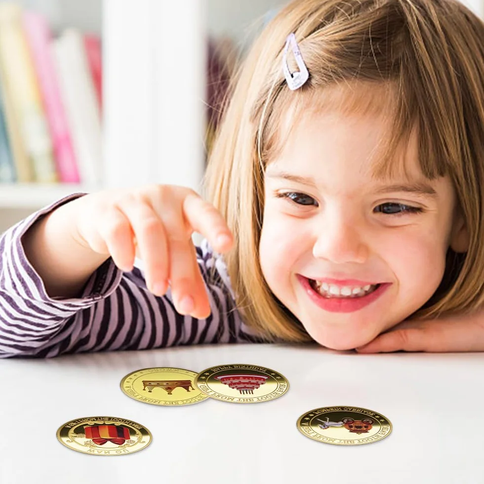 12 Pezzi Monete Fata dei Denti, Monete Fata dei Denti d'oro per Ragazze Ragazzi, Dente Perso Moneta Commemorativa Set Fata dei Dentini, Regalo Fatina dei Denti Per Bambini, Souvenir