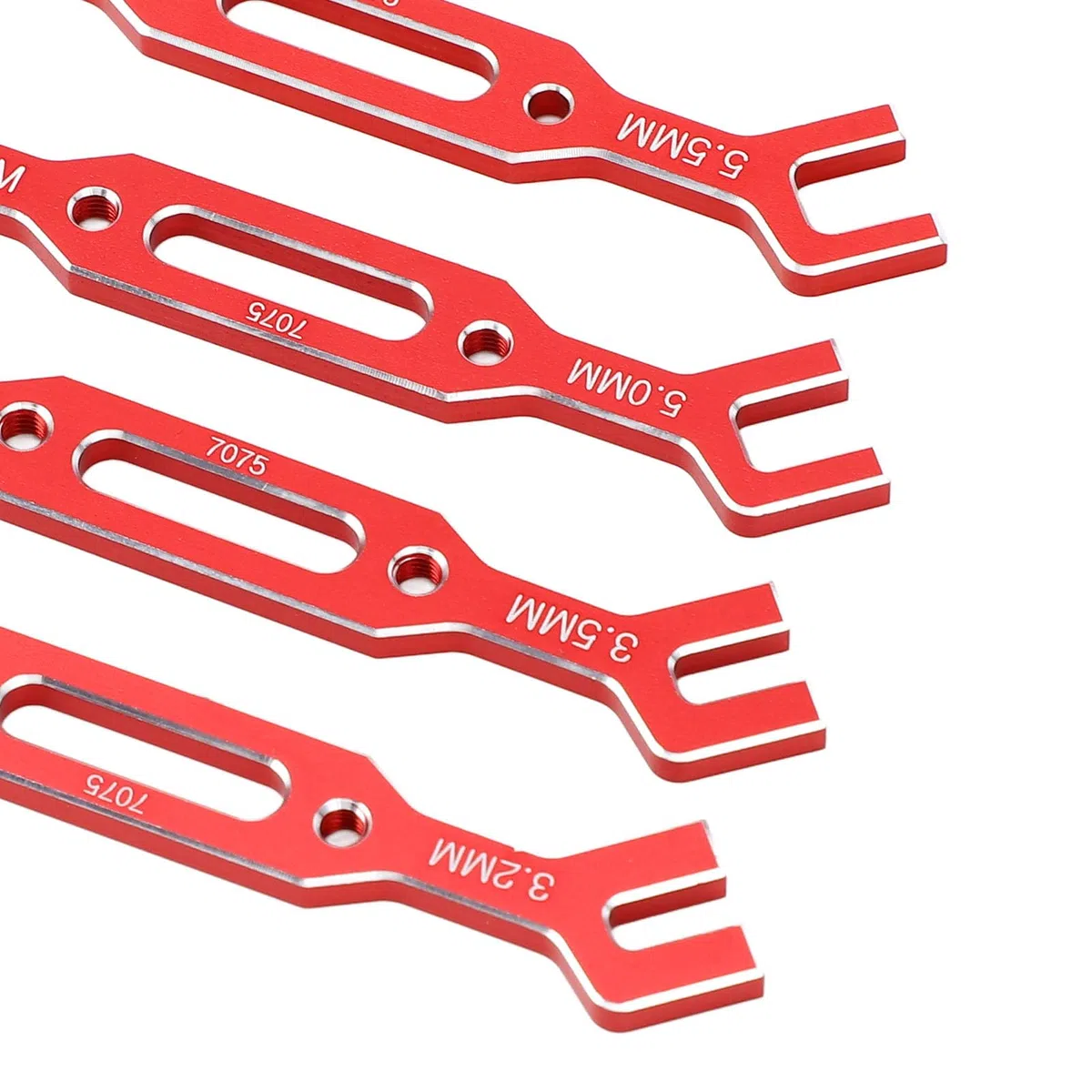 Fydun Set di Chiavi per Tiranti in Alluminio Regolabili da 4 Pezzi per Auto RC, Dispositivo di Rimozione Giunto Sferico, per Modelli 1/10 e 1/16, Strumento di Riparazione Efficiente (rosso)