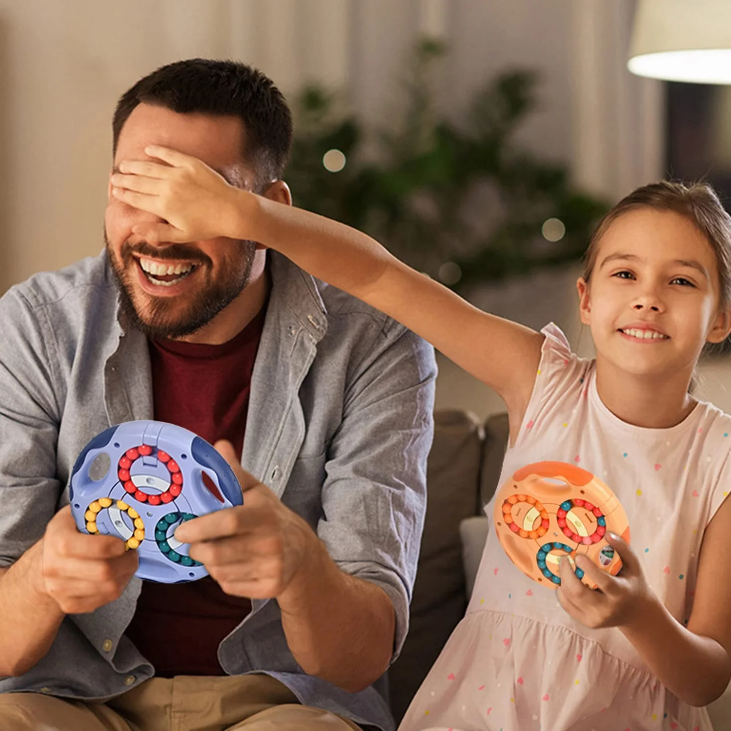 GERUI Giochi di intelligenza rotanti, IQ Game Magic Bean Rotating Cube Giocattoli di decompressione puzzle per bambini adolescenti adulti – più recenti giocattoli di sollievo dell'ansia (blu)