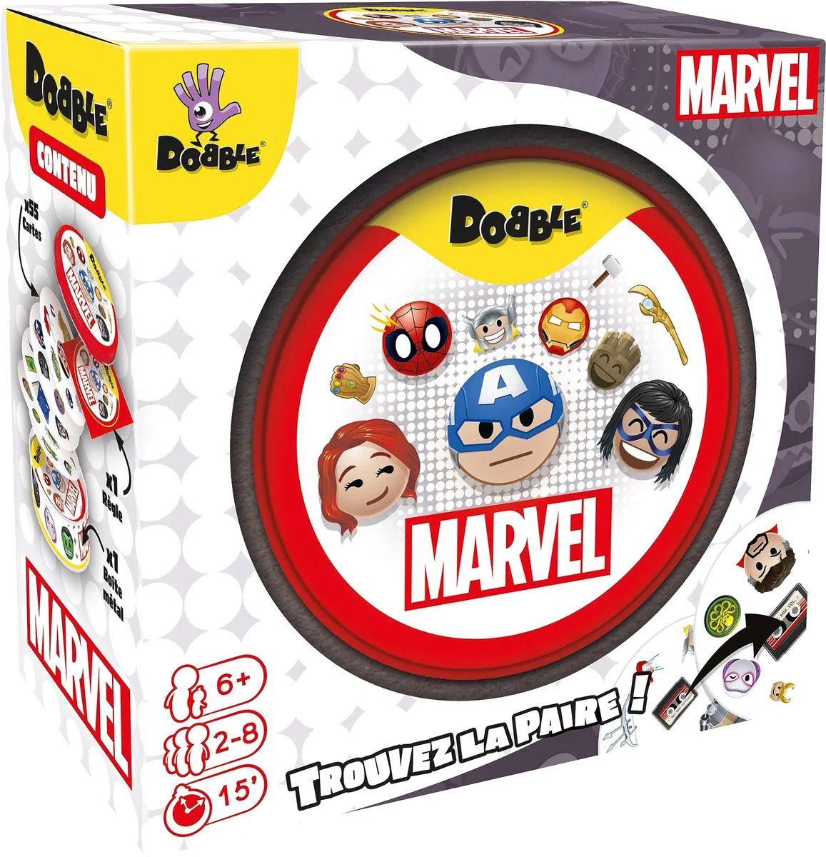 Jeu d'ambiance - ASMODEE - Dobble : Marvel Emoji (Eco Sleeve) - 6 ans - Extérieur - Mixte