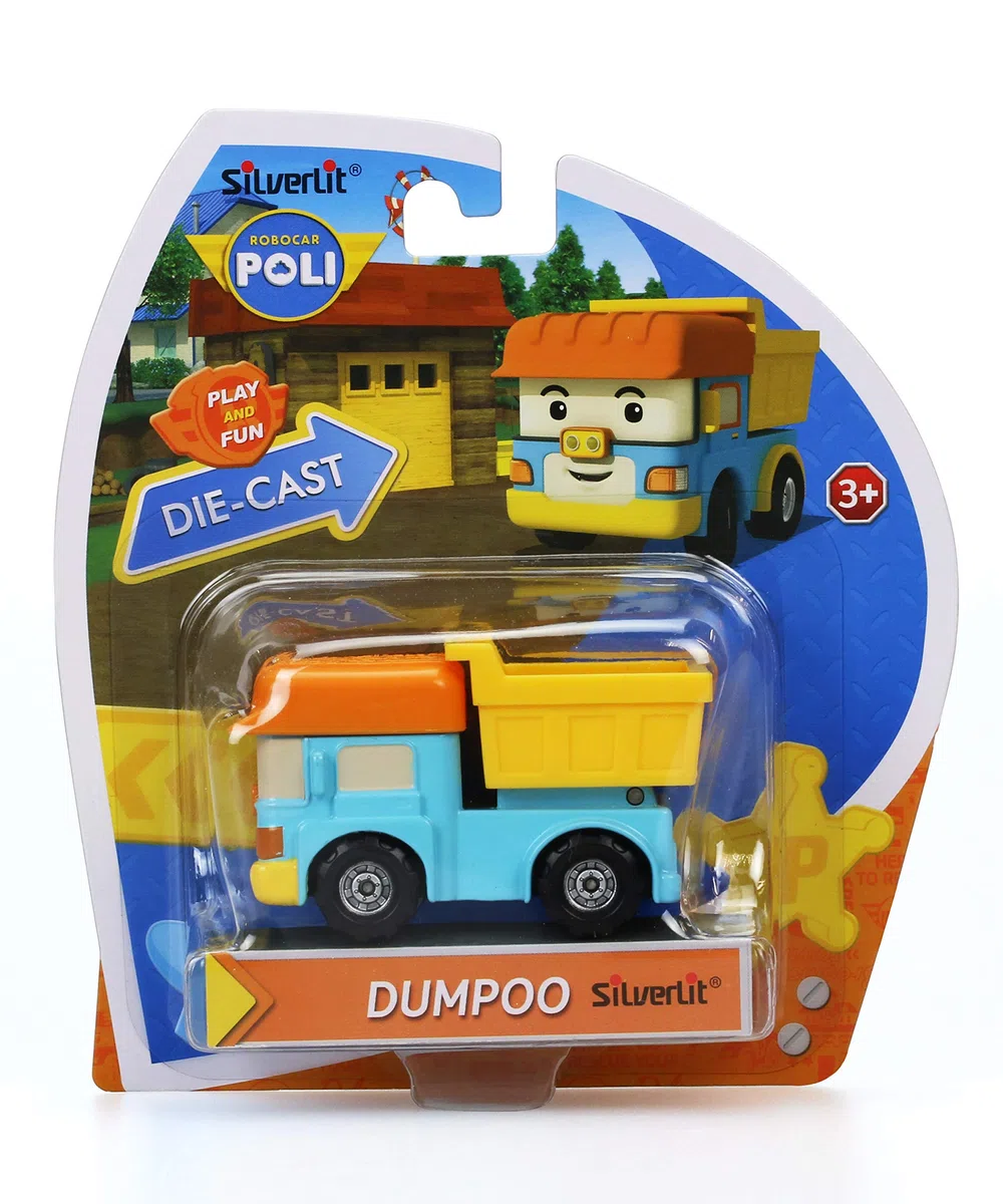 Silverlit Dumpoo Metal veicolo giocattolo - Veicoli giocattolo (Nero, Blu, Arancione, Bianco, Giallo, Metallo, Robocar Poli, Dumpoo, Interno/esterno, 3 anno())