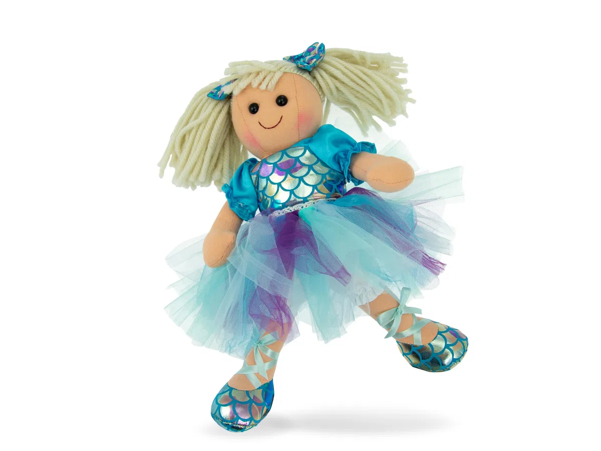 Teorema - Camilla Bambola in Stoffa con Voce, Giocattolo per Bambini a Tema Sirena, 35 cm