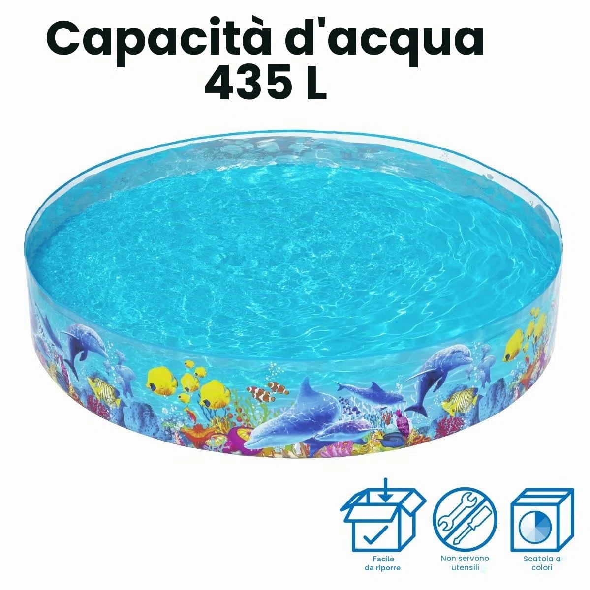 Bestway 55031 Piscinetta rigida per bambini Fantasia Marina, 3 anni+
