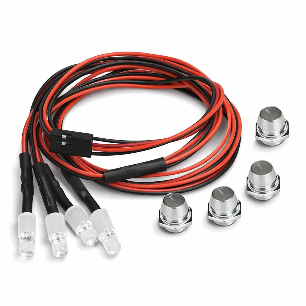 Dilwe Luci a LED Modello RC, Set di Fanali Posteriori per Fanali 4Pcs 5mm Kit Luce LED Auto RC per Accessori per Camion 1/10 (13# luce Bianca + Luce Rossa)