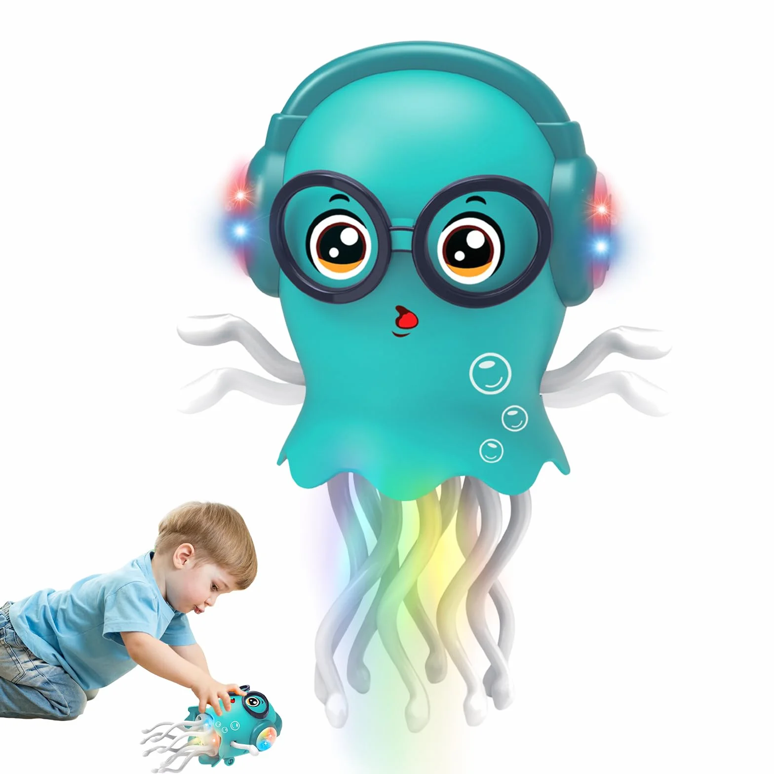 HOSSOM Giocattolo Medusa Danzante e Strisciante con Luce e Musica, Giocattolo Elettrico per Meduse Striscianti, Regalo di Compleanno Divertente