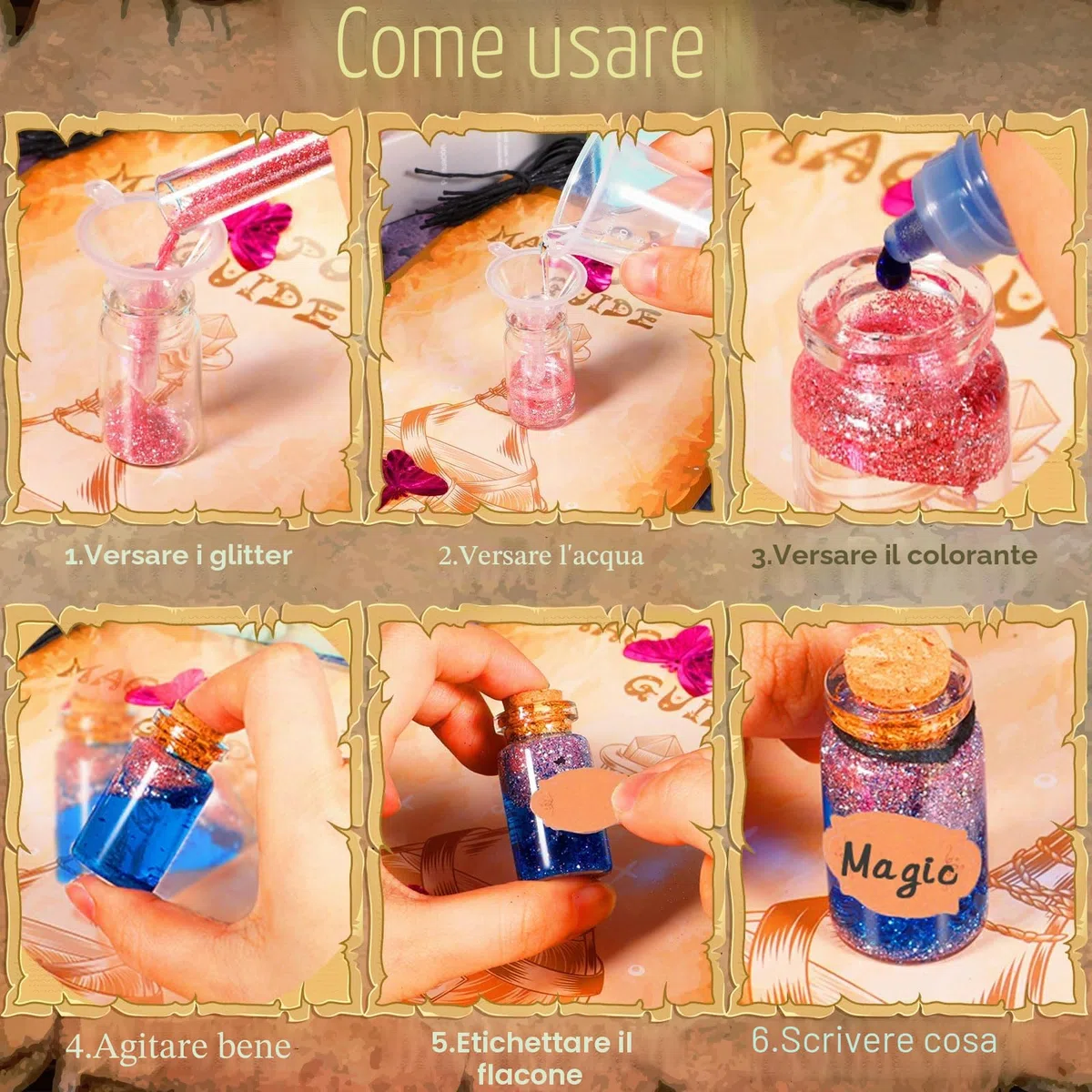 TEBOKHAD Pozioni Magiche Bambina, 20+ Kit per Pozioni Fatate Lavoretti Creativi Con Calderone Magico, Set Di Pozioni Magiche, Regalo Di Natale, Compleanno, Giocattolo per Bambini 6-12 Anni