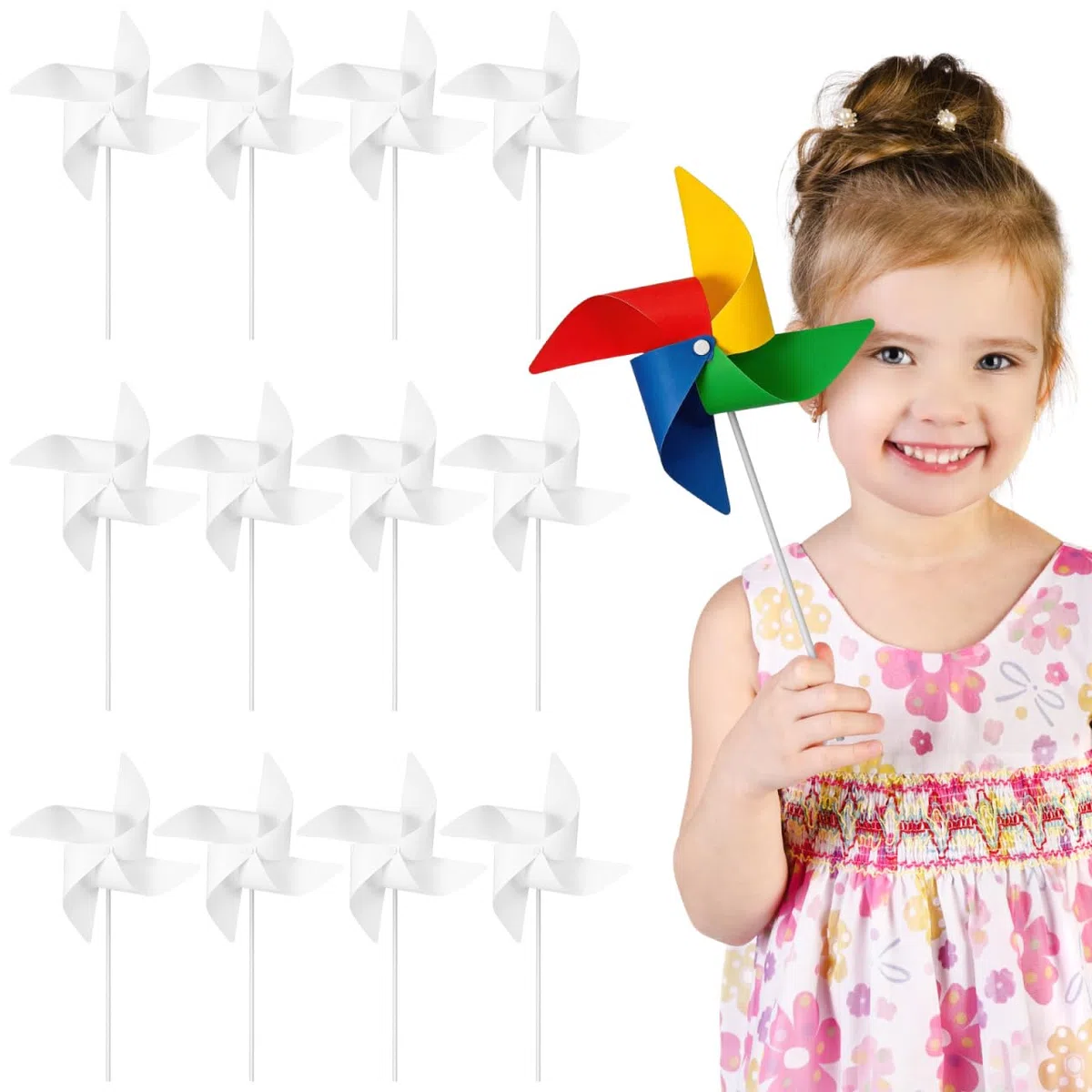 Angoily Girandola Da Colorare Per Bambini 12 Pollici Fai Da Te Mulino a Vento Giocattolo Creativo Per Attività All'Aperto E Scuola