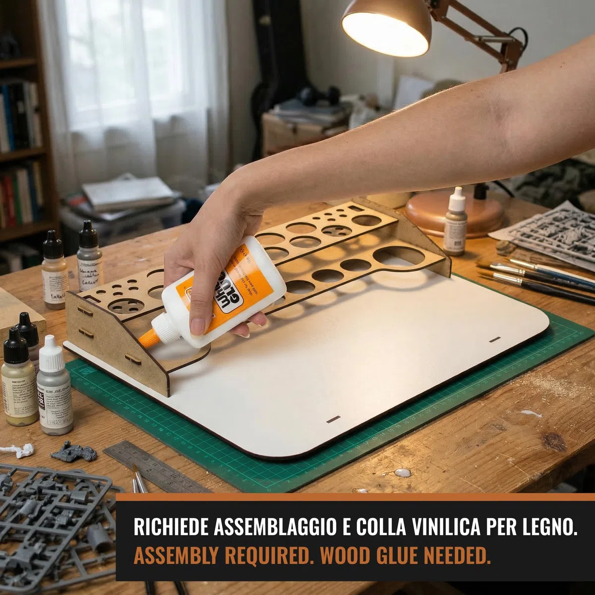 PROSCALE Paint station postazione lavoro modellismo. Porta colori acrilici per modellismo Postazione pittura per bottiglie colori citadel per miniature modellismo warhammer (Tabella B)