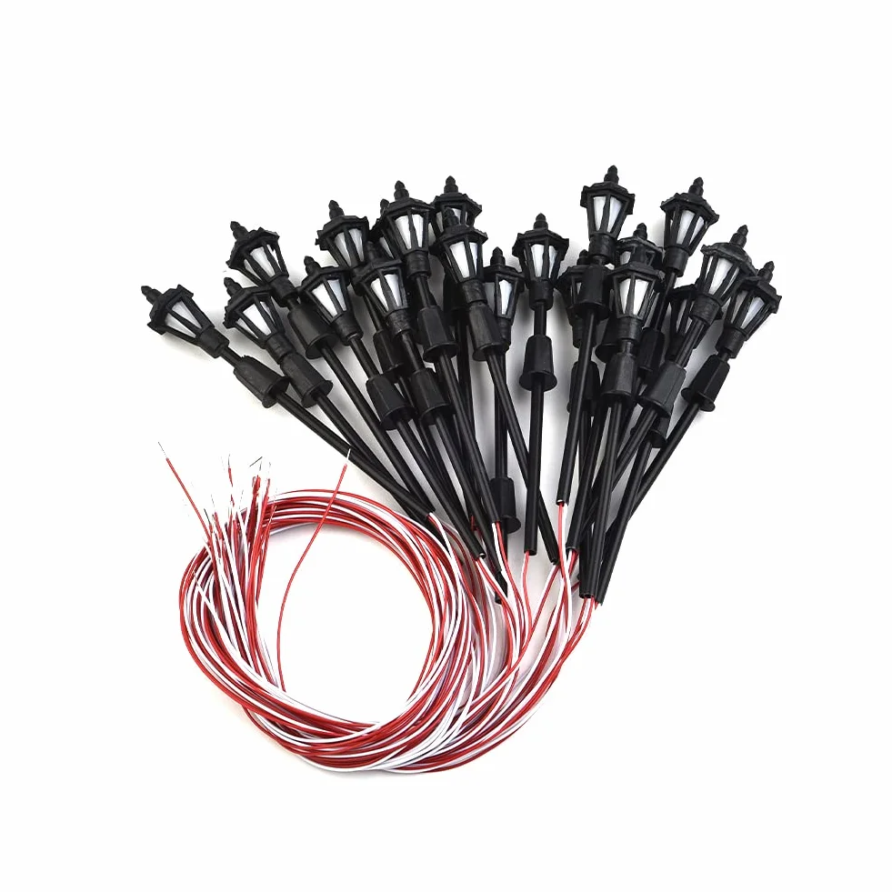 ZYWUOY 40Pcs Modello Lampioni, Modello Ferroviario LED Lamppost Lampade Wall Lights 1:150 Scala 3V Lamppost