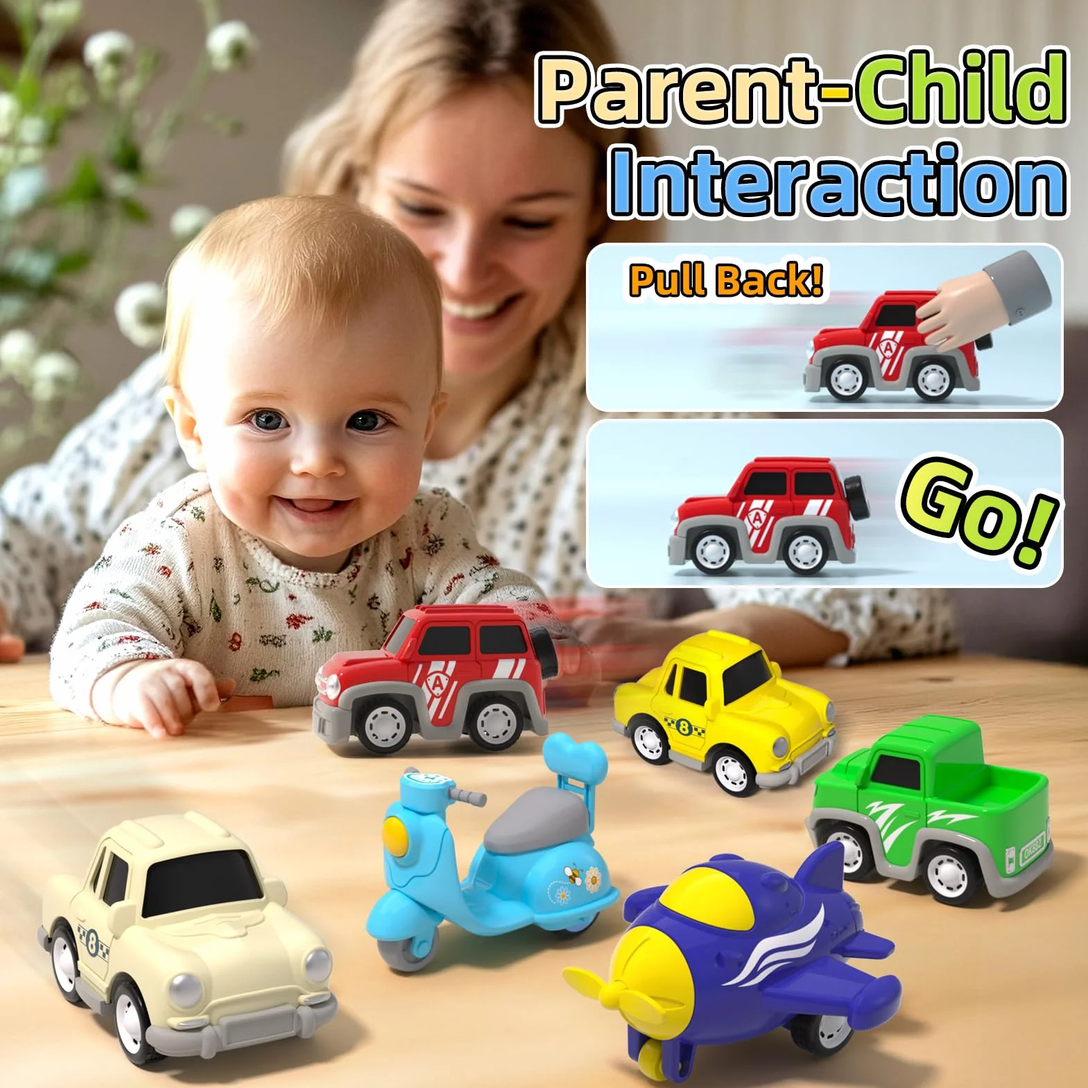 usrela Giocattoli per Bambini di 3 4 5 Anni Ragazzi e Ragazze, Auto Camion Giocattolo con 6 Auto Giocattolo, 7 in 1 Trasportatore Con Luce e Musica, Regalo per Giocattoli Compleanno Natale