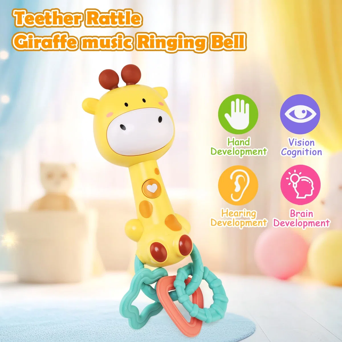 Ballery Giochi Sonaglio Neonato 6-9 Mesi, Giochi Musicali Bambini 1 Anno, Giochi Montessori Educativi, Giocattoli Sensoriali Musicali Bambinia Bambino Regalo