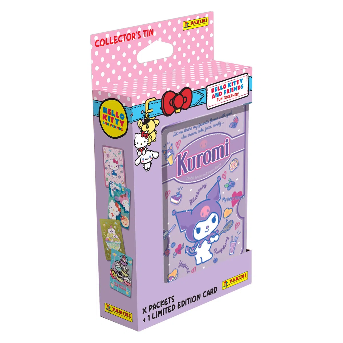 Panini Hello Kitty & Friends Trading Cards - Scatola in metallo con 5 buste premium + 1 biglietto in edizione limitata (4 immagini casuali)