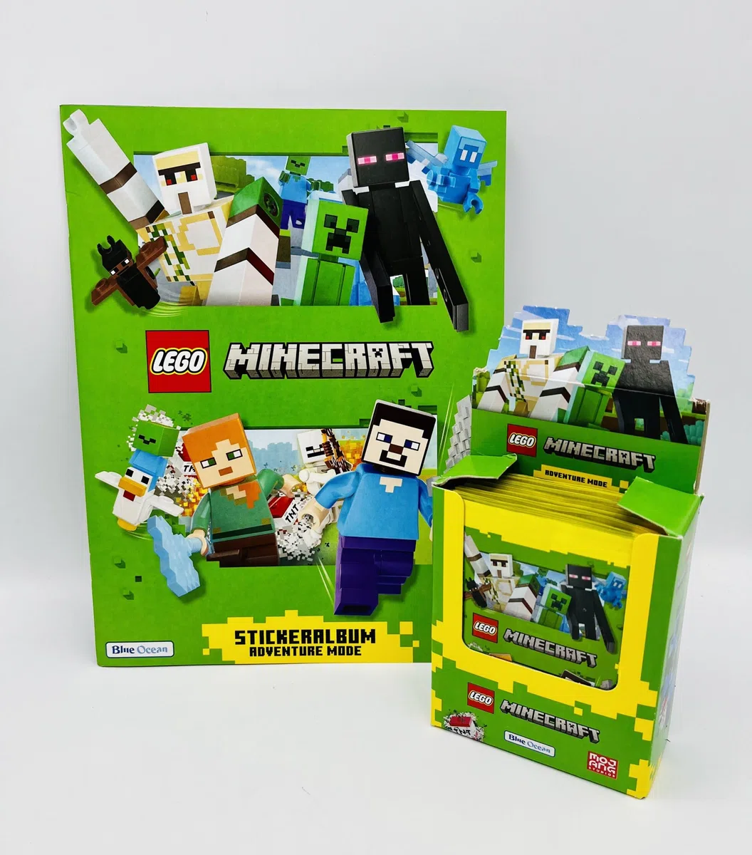 manuelkant Album + Scatola Boxda 36 bustine di figurine per la raccolta Lego Minecraft Adventure Mode