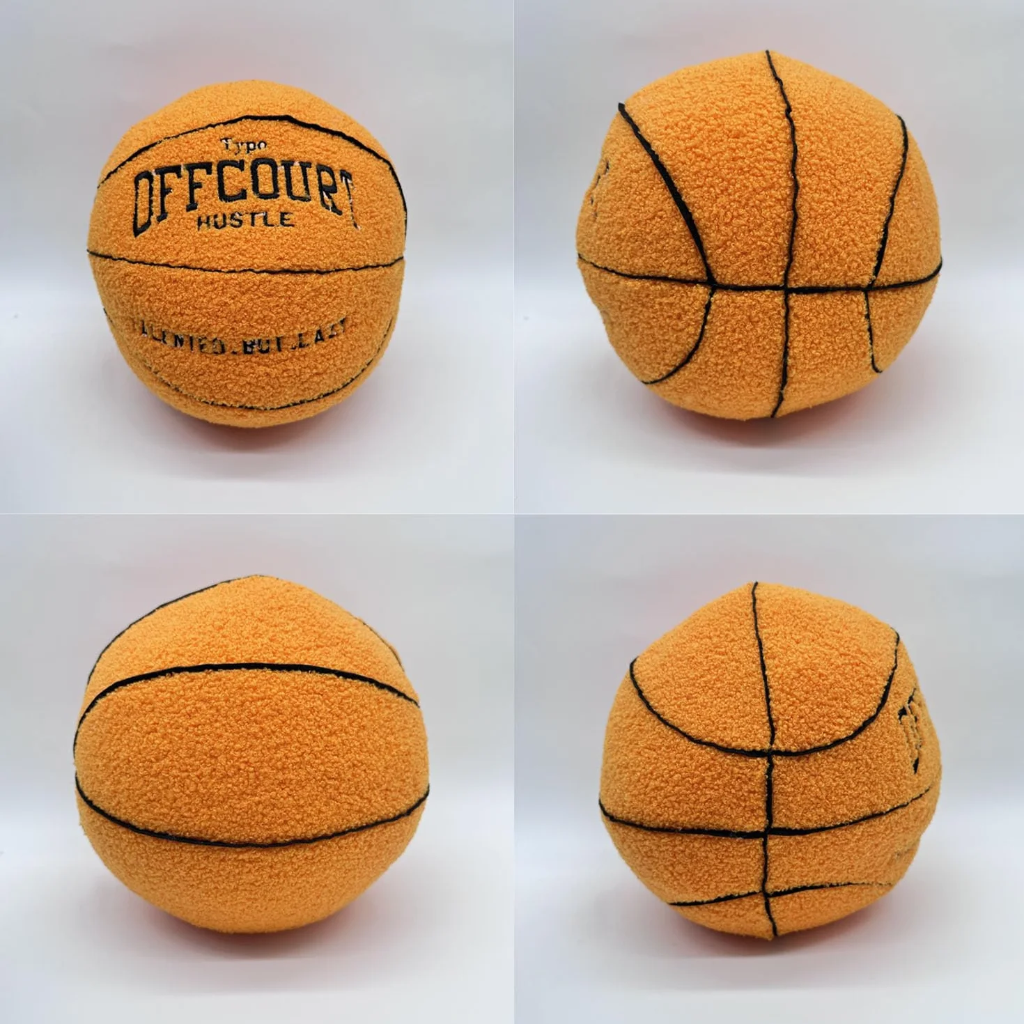 Offcourt Basketball Pillow, 25cm/9.5in Cuscino Basket Offcourt, Fluffy Soccerball Basketball Football Shaped Cuscino di Peluche, Sport Cuscini di Lancio, per Decorazione Camera