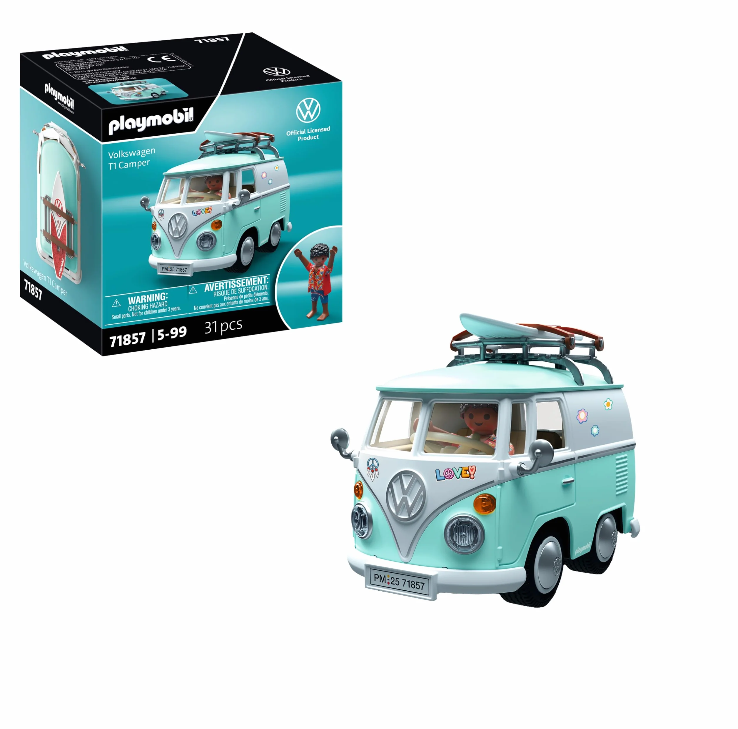 PLAYMOBIL Volkswagen T1 Camper Set da gioco con statuine